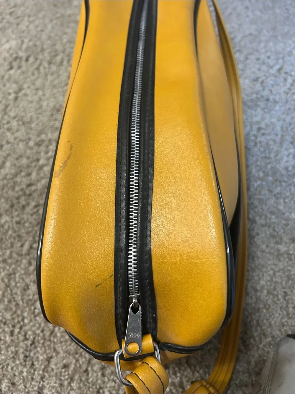 VINTAGE 70s Adidas Yugoslavia Sports Duffel Bag Mustard Yellow Rare ART 4031
